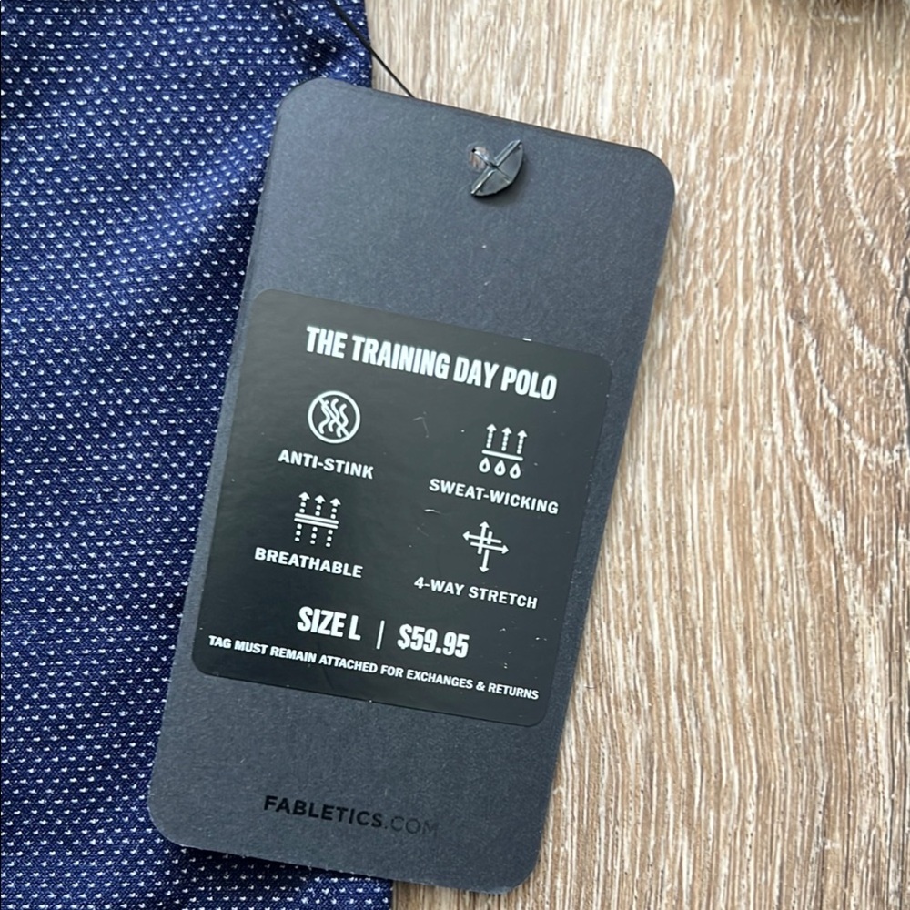 Men's Fabletics Navy Blue Polo Shirt - Picture 4 of 6